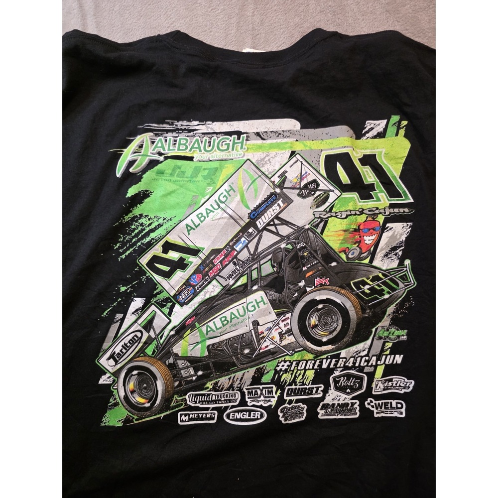 Albaugh JJR Sprint Car Racing Graphic T Shirt Mens 5XL Black Double Sided